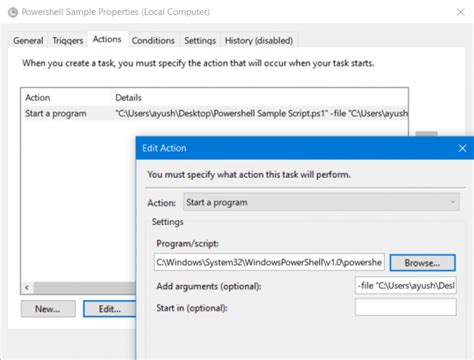 Error 0xFFFD0000, PowerShell script does not run as Scheduled .